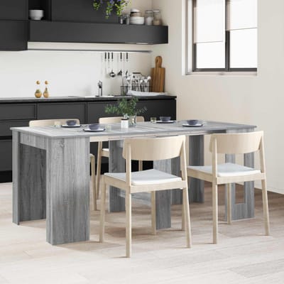 vidaXL - Eettafel - 180 - x - 85 - x - 75 - cm - Bewerkt - hout - Grijs - Sonoma - Rechthoekig