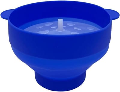 Popcorn Magnetron - Snack Emmer - Thuis Films Kijken - Opvouwbaar Ontwerp - 24 cm Breed - Donkerblauw