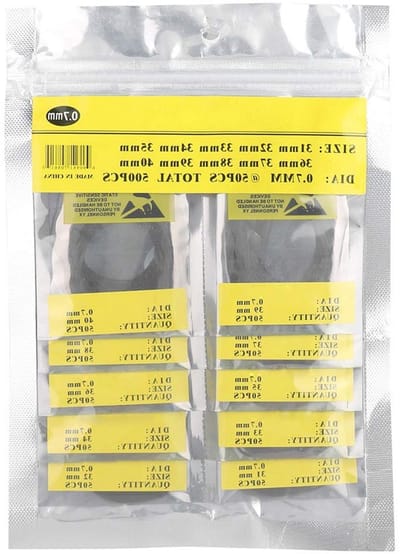 O-Ringen voor Horloges, Rubber O-Ring Set van 500 Stuks (0.7mm, Zwart) voor Waterdichte Horloges, Vervangingen en Reparaties