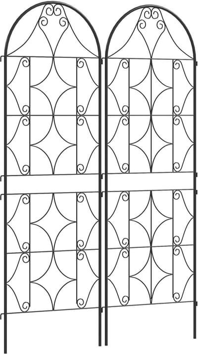 MODFU Metalen Tuinboog – Set van 2 – 50x150 cm – Stevig Klimrek voor Klimplanten – Insteekbaar – Roestbestendig – Decoratieve Pergola voor Tuin, Terras of Pad – Zwart