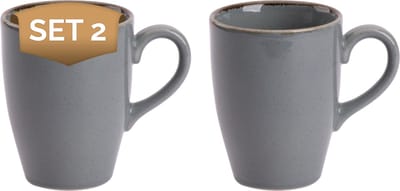 Palmer - Antigo - Beker - Mok - 2 stuks - 30 cl - Blauw/Grijs - Porselein - Koffiekopjes