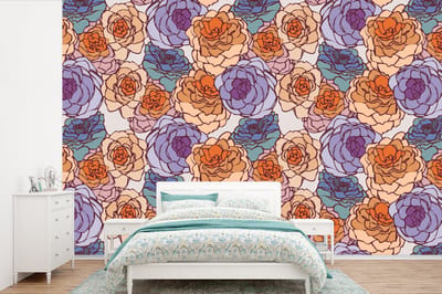 Behang - Fotobehang Patroon - Bloem - Art Nouveau - Breedte 360 cm x hoogte 240 cm