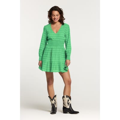 Shiwi Zaragosa Dress Tasmania Stripe Fresh Green Maat: S | Mini Jurken Outlet | Dames | Groen