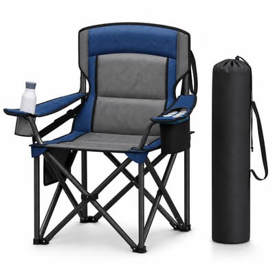 ITRONIQ Luxe Campingstoel Opvouwbaar – Kampeerstoel Met Bekerhouder en Koelvak – Comfortabele Vouwstoel Voor Camping en Strand
