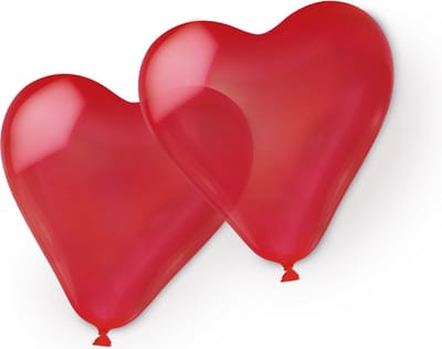 Amscan Hart ballon Ø 40 cm - rood - Set-10