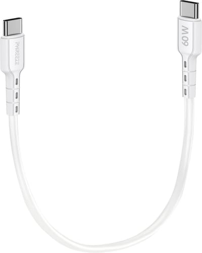 Korte usb C kabel - Usb C naar usb C - 65w fast charge & 480mbps data - Flexibel - 30cm - Phreeze