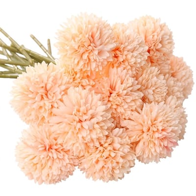 Champagnekleurige kunstbloemen set van 5 stuks chrysant bloemen kunstbloemen decoratie voor interieur vaas tafel bruiloft feest kunstbloem boeket
