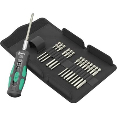 Wera 7515/16 Kraftform Safe-Torque Speed Universal 1 05075851001 Bitset 16-delig Kruiskop Phillips, Torx BO, Torx plus, Inbus Incl. bithouder en