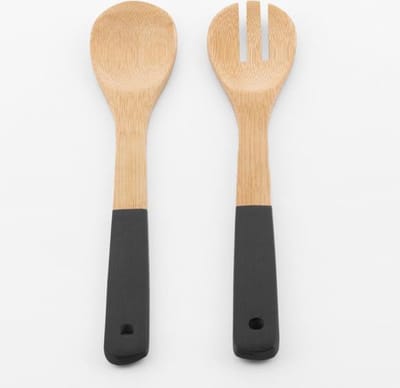 Bamboe Vork en Lepel - Zwart
