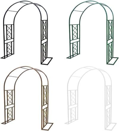 Tuinroos Klimboog - Metalen Prieel - Plantenondersteuning Bruiloft - Stevige Ijzeren Constructie - B 140 H 230 - Wit