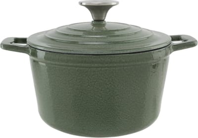 Cosy & Trendy Castard Braadpan 18 cm – 1,85 Liter – Gietijzer – Glansgroen – Braadpan met Deksel – Geschikt voor Inductie & Oven