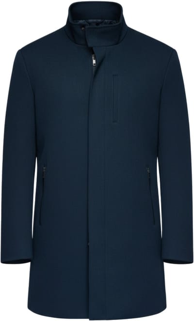 OMBRE Jas - Lange Mouw - Rits - Effen Marine S