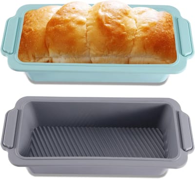 Famanu - Siliconen broodbakvorm set van 2 rechthoekig anti-aanbak BPA-vrij voor brood en cake