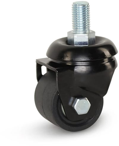 Zwart nylon zwaarlast zwenkwiel met schroefdraad - 50mm - 300kg