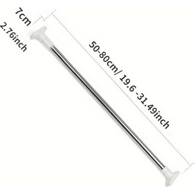 Ruimtebesparende Verstelbare Telescopische Hanger - Metaal Wandmontage met Opbergdoos, Ideaal voor Kledingkast, Badkamer, Slaapkamer en Woonkamer Organisatie 1pc wit