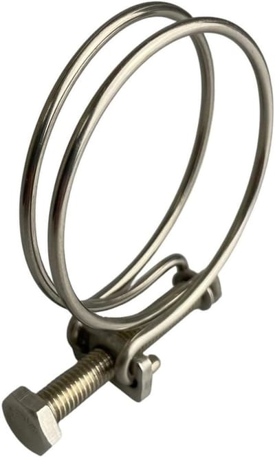 53-60 mm roestvrijstalen dubbele draad slangklemmen voor vijver strak klemmen voor koivissen filterpomp accessoire x4