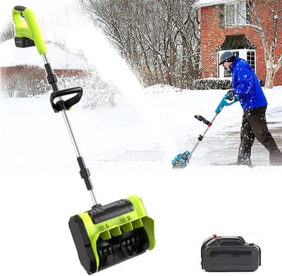 Elektrische Sneeuwschuiver - Sneeuwblazer Accu - Oprit Vrij Maken - 900W Krachtige Motor - 25cm Werkbreedte