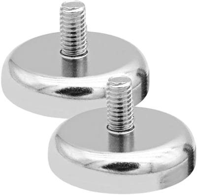 Dailygoody - Neodymium magneten - Extra sterke magneten - Ø 48 mm - Ronde zilveren magneten - 85 kg hechtkracht - Geschikt voor schroeven en haken
