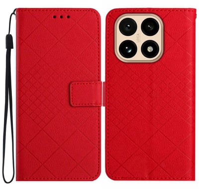Coverup Hoesje - Geschikt voor Xiaomi 15T Hoesje - Coverup Rhombus Book Case - Rood