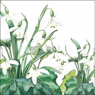 Ambiente - Lunch servetten - Snowdrops White
