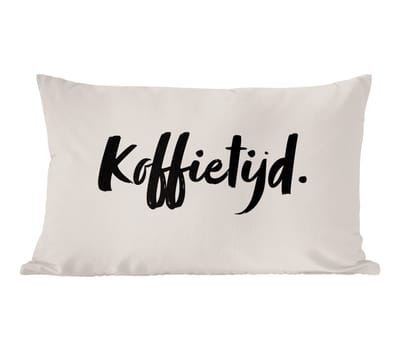 Sierkussens - Kussentjes Woonkamer - 60x40 cm - Quote - Taupe - Koffietijd