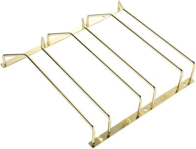 TIM® Ophangrek Wijnglazen - Wijnglazenhouder – Metalen Wijnglazenrek – Glazenrek Met 3 rijen - Wijnglashouder – Organizer - Stijlvol – Bar, Keuken & Cafe - Hangend - Goud - 28cm x 33cm x 5cm