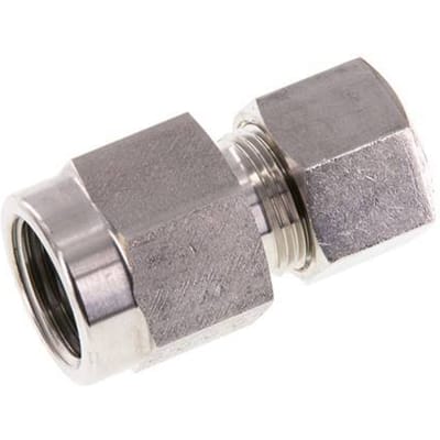 12S & G1/2'' RVS Rechte Knelfitting Binnendraad voor manometers 400bar ISO 8434-1