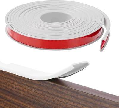 Zelfklevende U-vormige meubelrand tape, 6 m x 16 mm, flexibele randbescherming voor meubels, rubberen afwerking voor kast- en plafondranden, eenvoudig aan te brengen en duurzaam