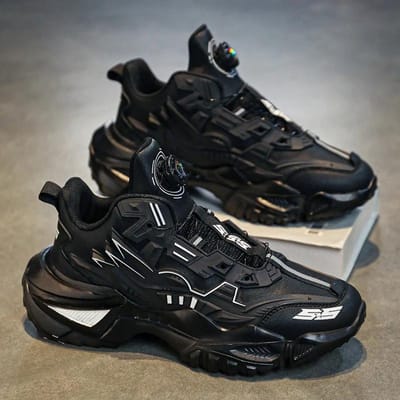 ELUVA Heren Sneakers Hardloopschoenen Lichtgewicht Ademend Wandelschoenen Antislip Casual Sportschoenen voor Heren Gym Workout Training 45 zwart