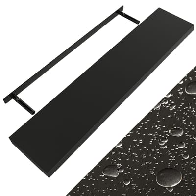 Casaria Wandplank Zwevend - 110 x 23 x 3,8 cm 15kg Belast - Mat Zwart
