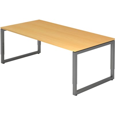 REGO 2E G | Bureau - 200 x 100 Tafelhoogte I In hoogte verstelbaar Beuken/Grafiet