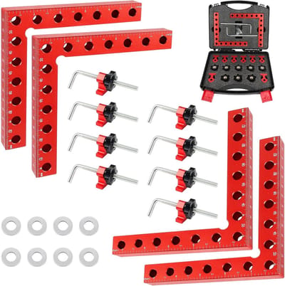 Hoekklem houtbewerking - Rood - 140 mm - Aluminium L-vormige klemmen - Voor timmerwerk en meubelmontage