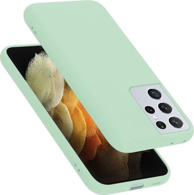 Cadorabo Hoesje geschikt voor Samsung Galaxy S21 ULTRA in LIQUID LICHT GROEN - Beschermhoes gemaakt van flexibel TPU silicone Case Cover
