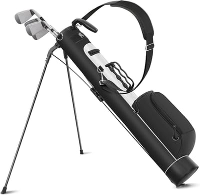 Golf Stand Bag - Golftas Draagtas - Golfen Oefenen - Lichtgewicht Ontwerp - 17.5 x 10 x 80 cm - Zwart