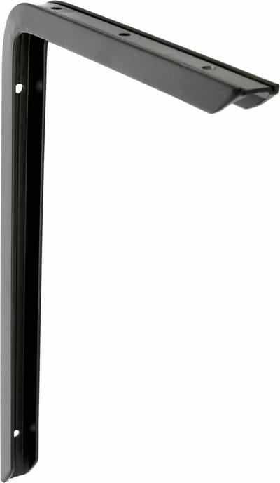 AMIG Plankdrager/planksteun - aluminium - gelakt zwart - H250 x B150 mm - max gewicht 50 kg - boekenplank steunen