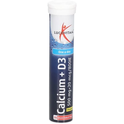 Lucovitaal Calcium 500mg + D3 Citroensmaak - 20 bruistabletten