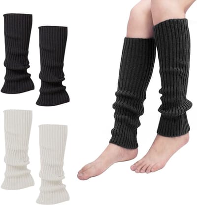Famanu – Gebreide beenwarmers met vlechtpatroon, katoen, zacht en comfortabel