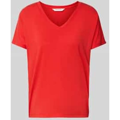 T-shirt met V-hals, model 'Fenya'