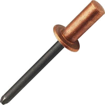 Gesloten Blindklinknagels met Koepelkop - 30 Stuks - Ø 4,8 x 10 mm - Koper en Staal