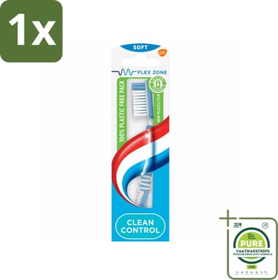1 x Aquafresh Tandenborstel Clean Control Soft - Tandenborstel - Tandenborstel Soft - Tandenborstel Voor Tandvlees - Tandenborstel Voor Kinderen - Tandenborstel Met Flexibele Zone