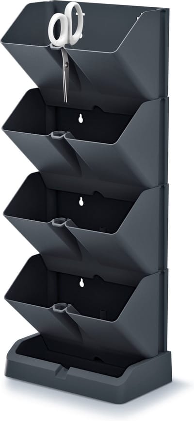 Prosperplast Verticale kruidentuin - Staand/hangend - Modulair - Antraciet grijs - 20x11x48 cm - Incl. kruidenschaar