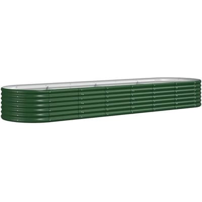 vidaXL - Plantenbak - 296x80x36 - cm - gegalvaniseerd - staal - groen