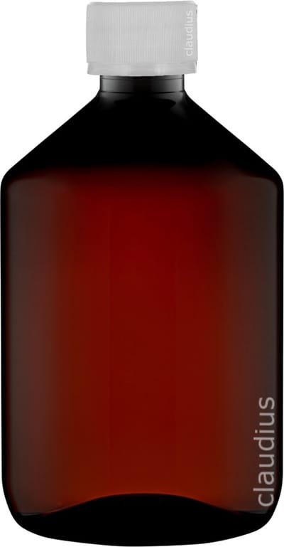 Lege Plastic Fles Apothekersfles 500 ml PET Amber bruin - met verzegeldop - set van 10 stuks - navulbaar - leeg