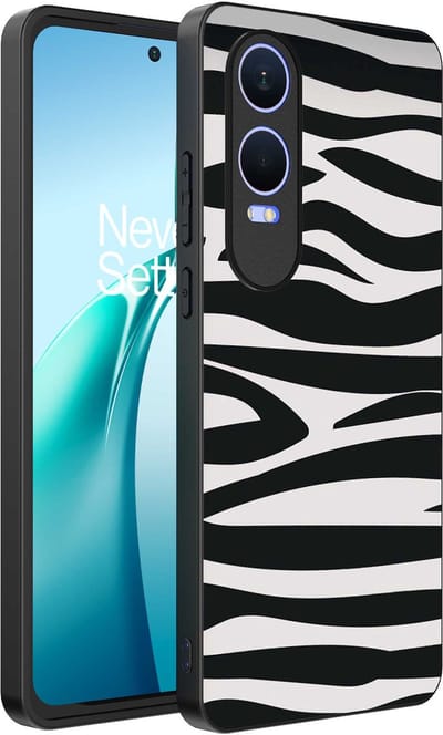 Smartphonica Telefoonhoesje Geschikt voor OnePlus Nord CE 4 Lite met zebra opdruk - TPU backcover case zebra design - Zwart Wit geschikt voor OnePlus Nord CE 4 Lite