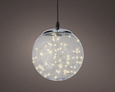 Micro LED bal | ⌀ 30 cm | 140 lampjes | Voor binnen en buiten | Transparant | Warm wit | Kerstdecoratie | 220V