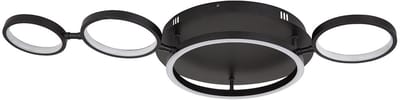 Plafondlamp LED plafondlamp eetkamer woonkamerlamp modern LED zwart in ringvorm, metaal kunststof, 1x 23W 1080lm 3000K, LxBxH 79x39x11,5 cm