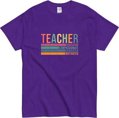 Inspirerend Docenten Tshirt - Cadeau Idee voor Juf of Meester - Dames en Heren - Paars - S