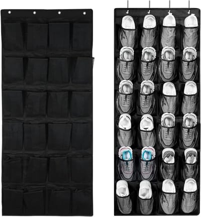Hanging Schoenenrek voor Deur met 24 Compartimenten - Ruimtebesparende Schoenopberger voor Kasten en Slaapkamers, Ideaal voor Organisatie en Opslag