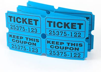 200 Dubbele Loterijloten voor Evenementen en Acties - Blauw
