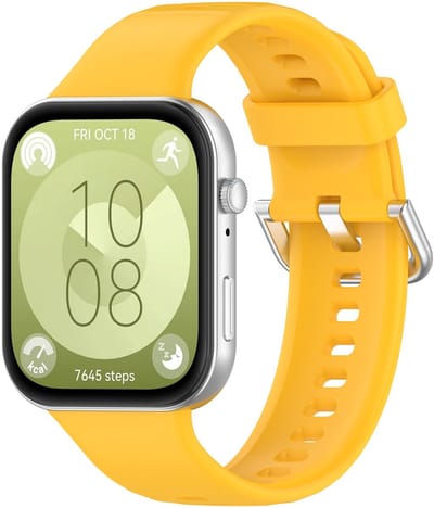 By Qubix - Siliconen bandje met gesp - Geel - geschikt voor Huawei Watch Fit 5 / 4 / 3